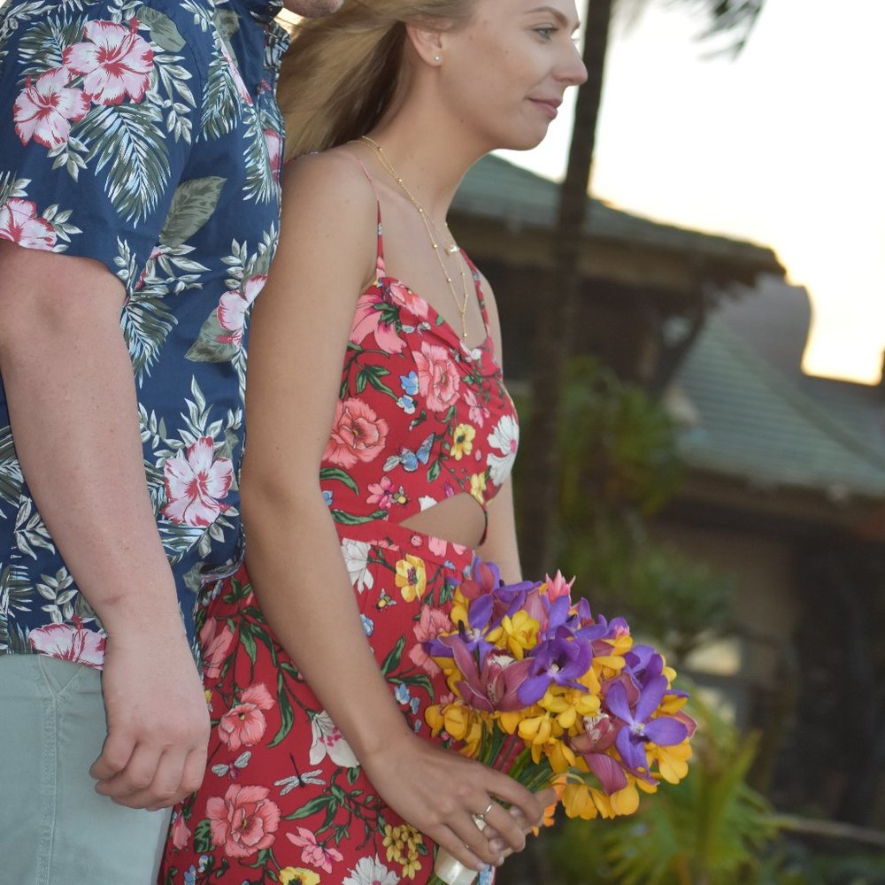 Hollister, red dress, small, floral